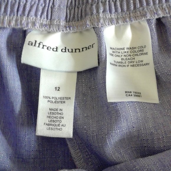ALFRED DUNNER Women's Pull On Pockets Elastic Polyester Pants Size 12 - Picture 4 of 6